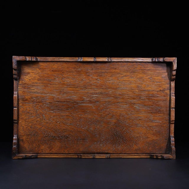 Vintage Wood Tray With Mother-of-Pearl Bird and Floral Inlay For Sale - Image 4 of 9