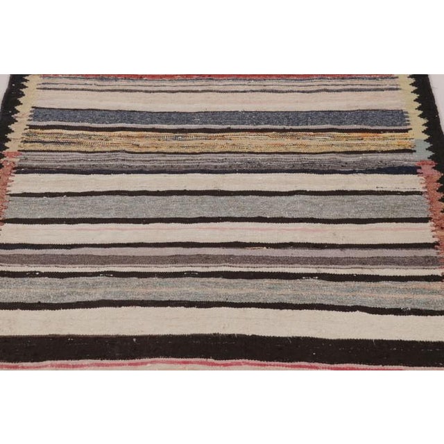 Rug & Kilim Vintage Persian Kilim With Vibrant, Saturated Stripes - Rug & Kilim For Sale - Image 4 of 9