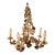 Antique Scrolling Vines French Gold Tole Chandelier With Original Gilding For Sale