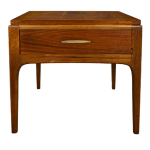 1963 MCM Lane Rhythm Collection Walnut Single End Table With Drawer & Brass Plated Pull