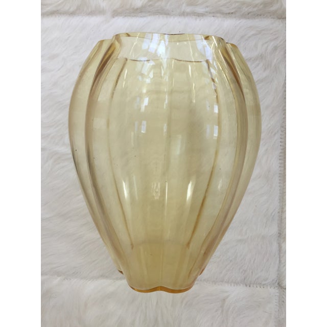 George Sakier for Fostoria Glass Company Gold “Lotus” Vase For Sale In San Francisco - Image 6 of 6