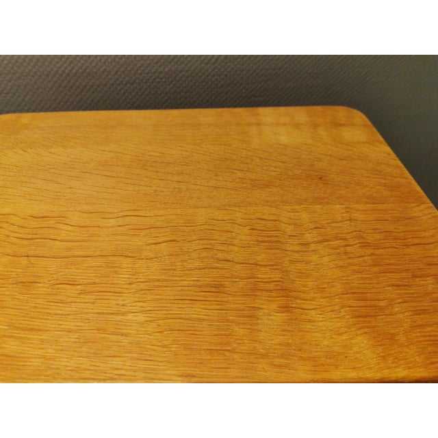 Nesting Tables in Oak with Carvings attributed to Henry Kjærnulf for Nyrup Furniture Factory, Denmark, 1960s, Set of 3 For Sale - Image 11 of 14