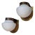 Pair Vintage Art Deco Light Old Lamp Wall Sconces Fixture Brass & Milk Glass Shade Lamp Ship Light For Sale