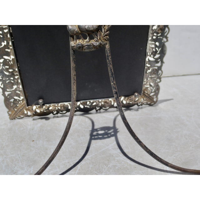 Circa 1900 Silverplate Metal Frame For Sale - Image 4 of 9