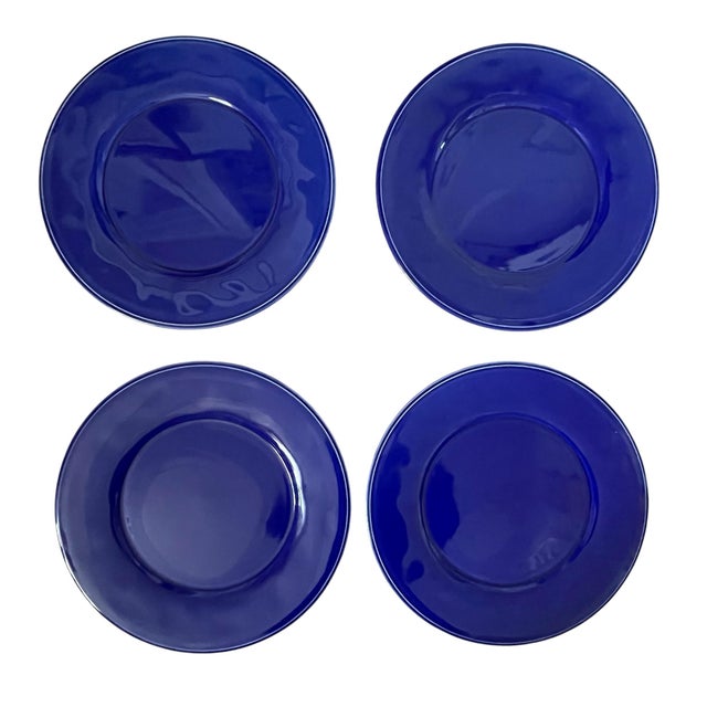 Williams-Sonoma Set of 8 Williams Sonoma Service Charger Chop Plates 13" Navy Blue. Portugal For Sale - Image 4 of 6