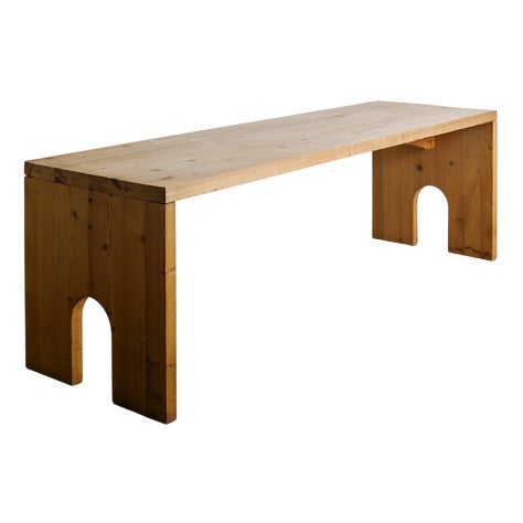 Dining Table in Pine by Mario Ceroli for Poltronova, 1970s For Sale