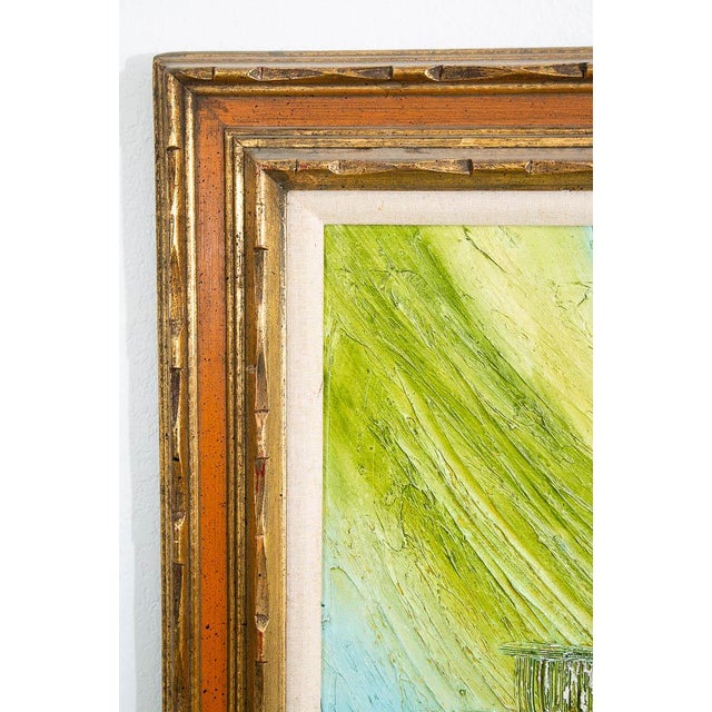 Mid Century Modern Art Original Textured Painting Van Hoople Large Hillside MCM For Sale - Image 4 of 12