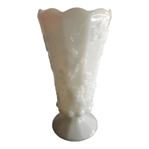 1950s Westmoreland Milk Glass Pedestal Grape Vase