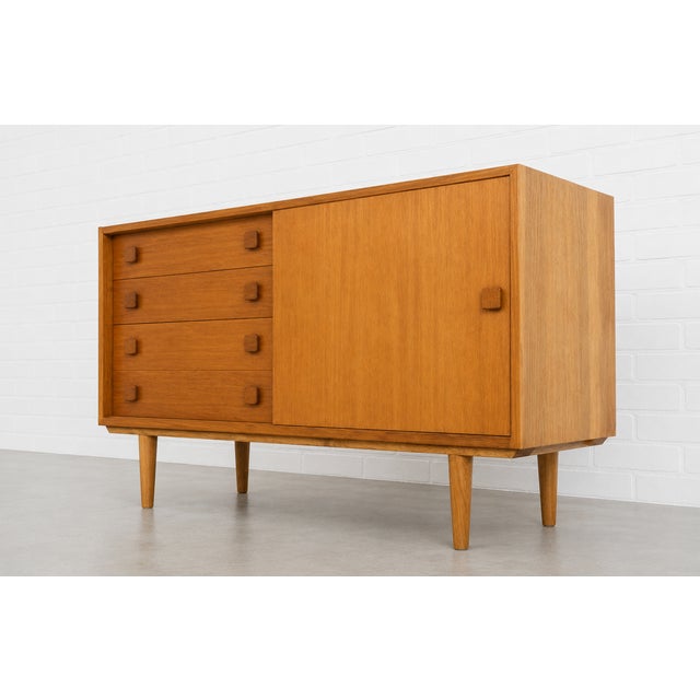Wood Mid Century Modern Danish Teak Sideboard by Domino Møbler | Vintage Credenza Cabinet | Scandinavian Modern Storage Console, C. 1960’s For Sale - Image 7 of 14