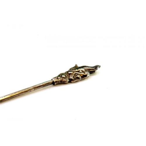 Metal Silver Appetizer Forks on Display Stand with Two Dragons, Set of 12 For Sale - Image 7 of 9