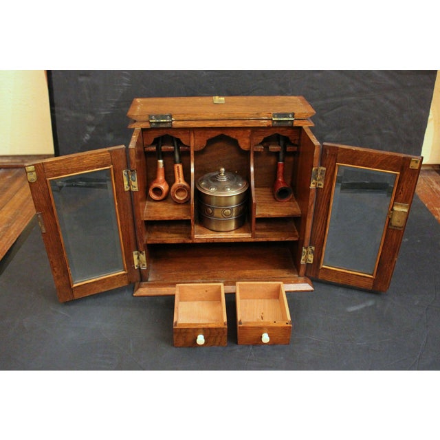 C. 1910 English Edwardian Period Smoker's Cabinet For Sale In Raleigh - Image 6 of 7