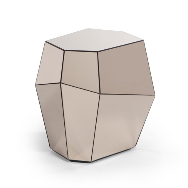 Three Rocks High Side Table in Bronze Mirror from Insidherland For Sale - Image 15 of 15
