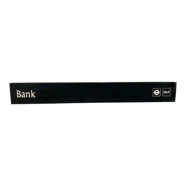 Late 20th Century Original Retired Metal Bank Street Sign From London, England. For Sale