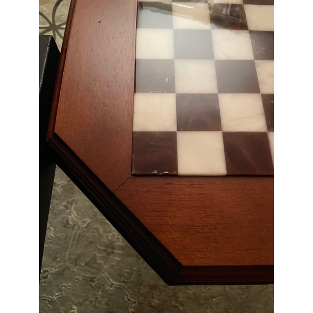 Italfama Italian Alabaster Octagonal Chess Board With Drawer & 4.25" Wellington Special Edition Pieces (Includes Original 2017 Receipts & Coa) For Sale - Image 16 of 17