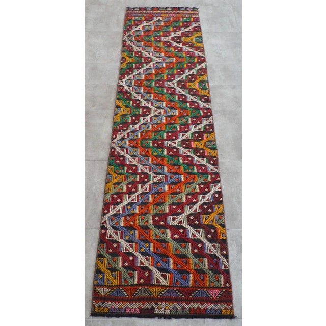 Antique Turkish Jajim Wool Rug 5’6” x 14’5”