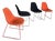 Mid-Century Stackable Egg Dining Chairs Orange and Black, Set of 4 For Sale