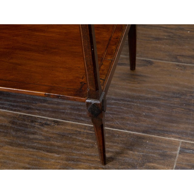 French Pair of French 19th Century Mahogany Tray Top Bedside Tables with Two Drawers For Sale - Image 3 of 12