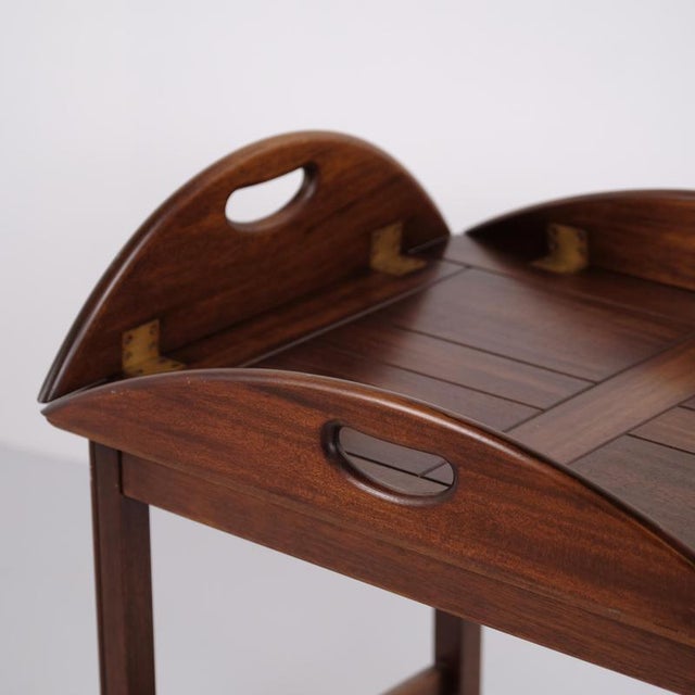 Butler Coffee Table in Polished Mahogany with Brass Fittings, 1940s For Sale - Image 10 of 11