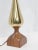 Wood Mid-Century Laurel Walnut & Gold Chrome Table Lamp • Sculptural Teardrop Brass Lamp For Sale - Image 7 of 12