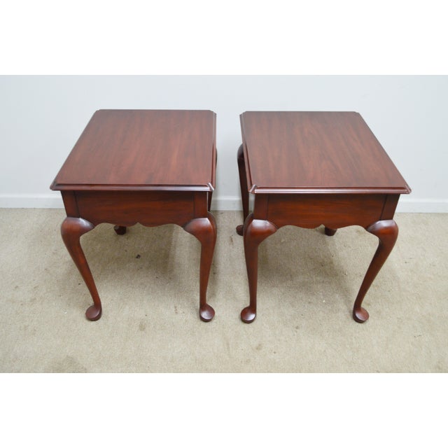 Henkel Harris Mahogany Side Tables a Pair For Sale - Image 15 of 16
