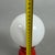 White Murano Glass Table Lamp with Red Wood Base, 1960s For Sale - Image 10 of 11