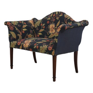 Federal Style Camelback Window Bench Settee For Sale