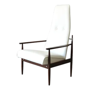 1960s Danish Modern Leather Lounge Chair by Selrite in Style of Peter Hvidt