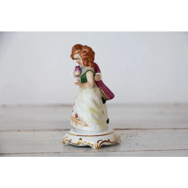 1930s Meissen Style, Porcelain Figurine Couple, Marked Vista Alegre, Portugal For Sale - Image 5 of 12