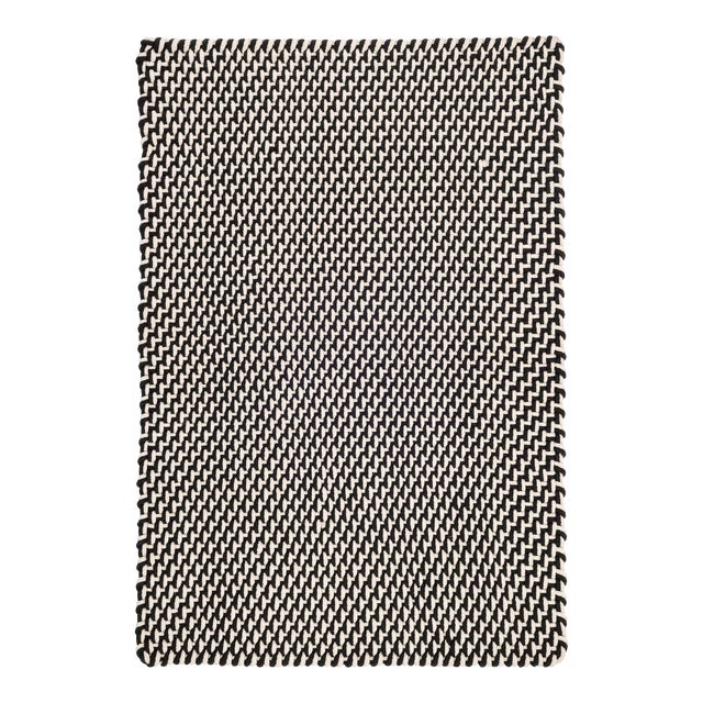 Dash & Albert by Annie Selke Two-Tone Rope Black/Ivory Indoor/Outdoor Rug, 7' 6" x 9' 6" For Sale