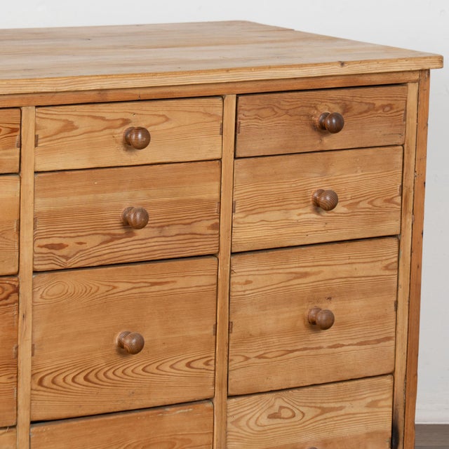 19th Century Pine 16 Drawer Apothecary Counter Console For Sale - Image 10 of 15