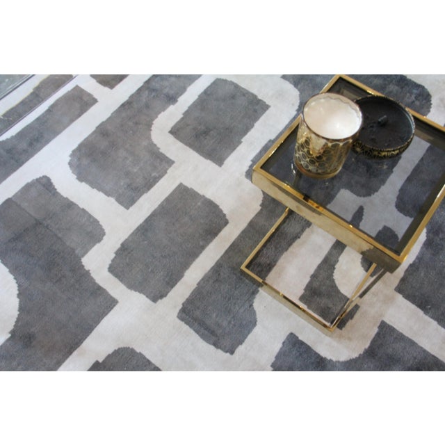 Not Yet Made - Made To Order Bridgewater Hand loom Bamboo/Silk Gray/Ivory/Multi Rug-8'x10'" For Sale - Image 5 of 11