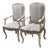 Jacara’s French Provincial Louis XV Style Upholstered Armchairs, Pair For Sale