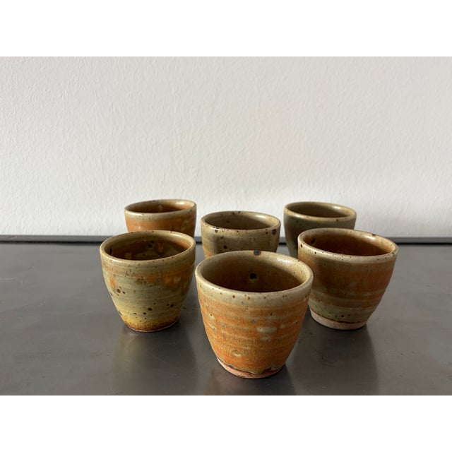 Pyrite Stoneware Cup Set by Gustave Tiffoche, France, 1970s, Set of 6 For Sale - Image 18 of 18