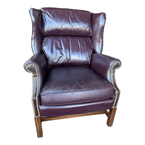Sam Moore Vintage Deep Grape Color Chair With Nailhead Trim