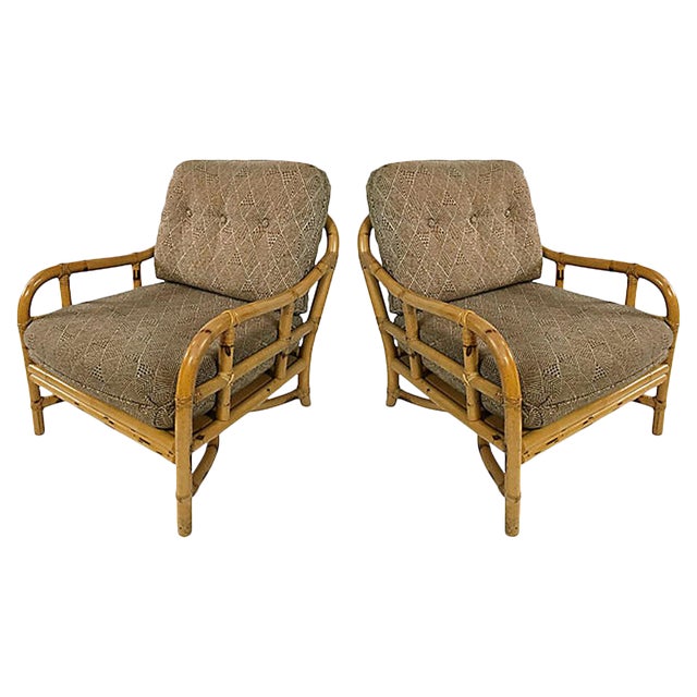 Ficks Reed Rattan Lounge Chairs, Pair Chairish