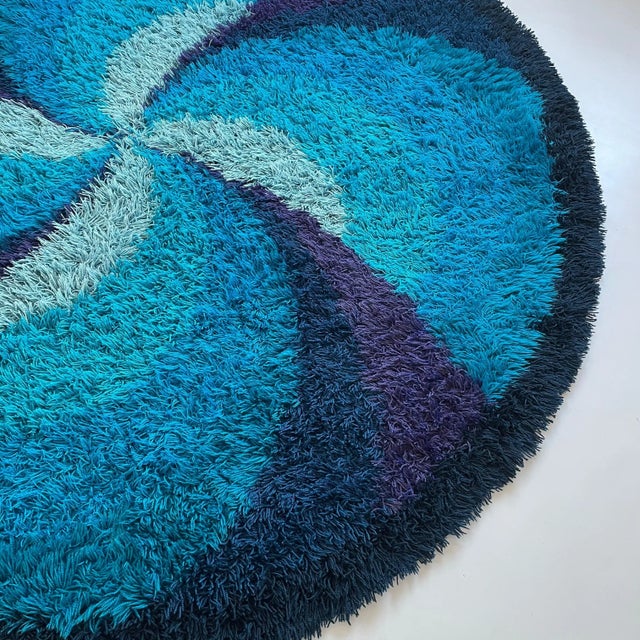 Textile Extra Large Scandinavian High Pile Rya Rug from Ege Taepper, 1970s For Sale - Image 7 of 18
