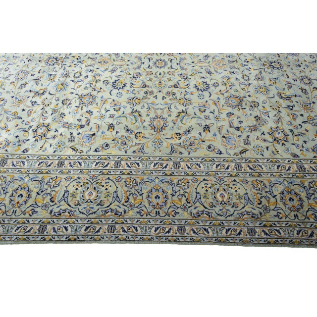 Textile Hand-Knotted Kashan Cork Rug in Wool For Sale - Image 7 of 11