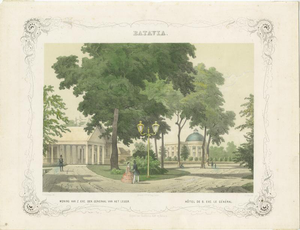 After Charles Theodore Deeleman, Batavia Generals Residence & Governors Hotel, 1860s, Lithograph