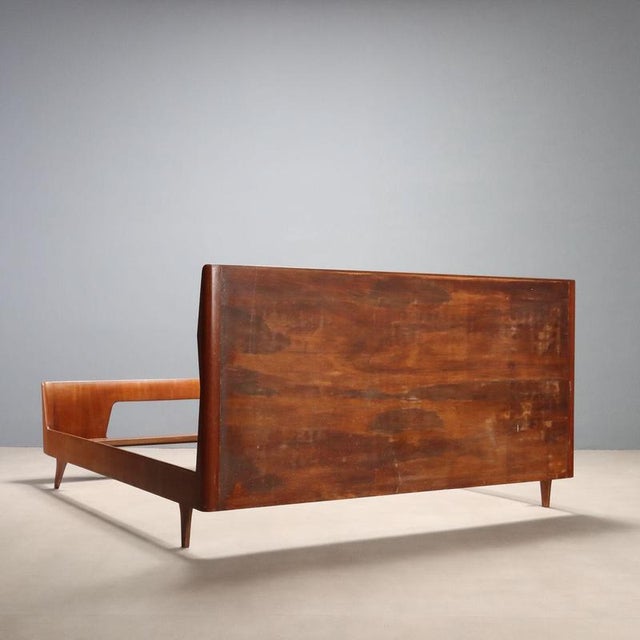 Vintage Mahogany Bed, Italy, 1960s For Sale - Image 9 of 10