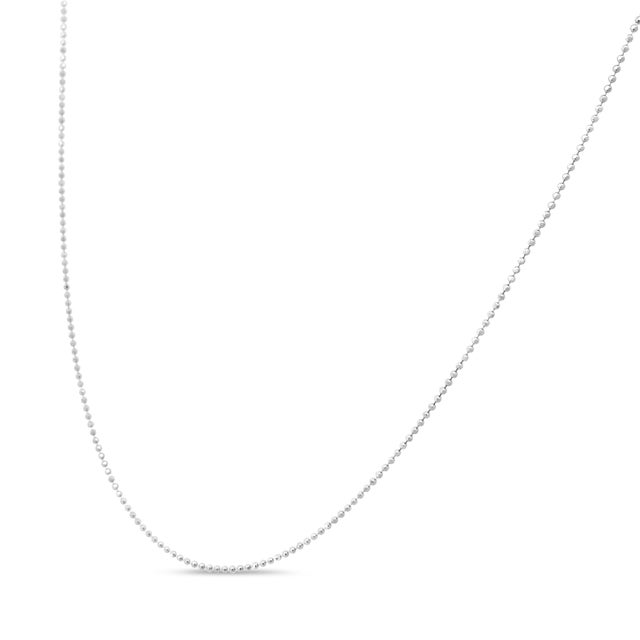 Contemporary .925 Sterling Silver 0.7mm Slim and Dainty Unisex 18" Inch Ball Bead Chain Necklace For Sale - Image 3 of 6