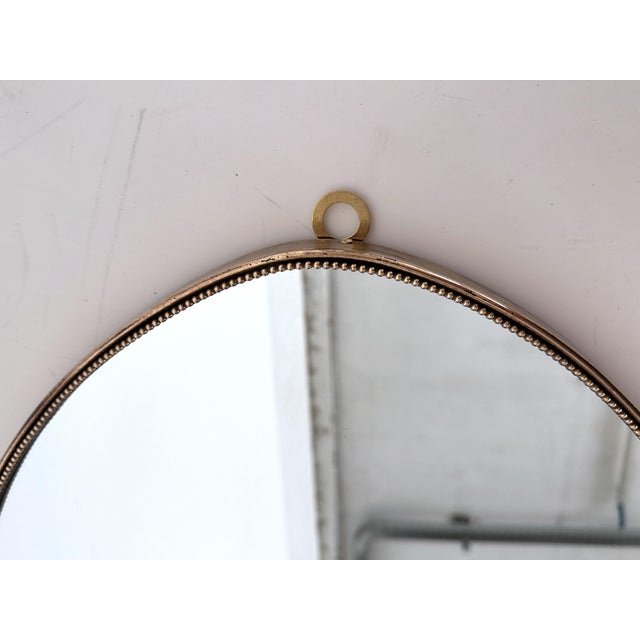 Italian Mid-Century Wall Mirror with Brass Frame and Glass, 1970s For Sale - Image 13 of 18