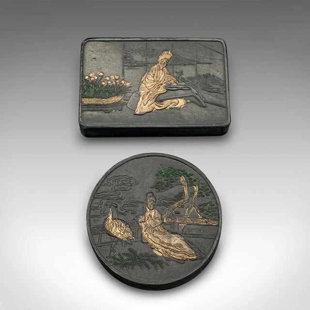 Late 19th Century 1900's Set of 8 Antique Calligraphic Ink Blocks For Sale - Image 5 of 9