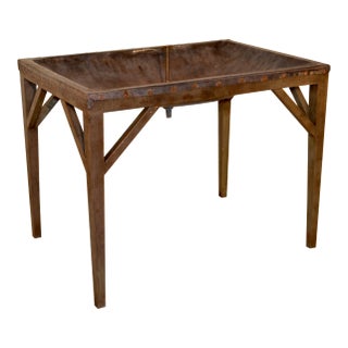 19th C English Dairy Table With Zinc Trough and Original Plug For Sale