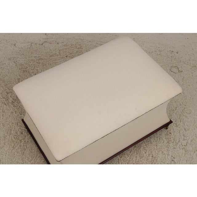 Large White Upholstered Flip Top Ottoman or Chest For Sale - Image 9 of 15