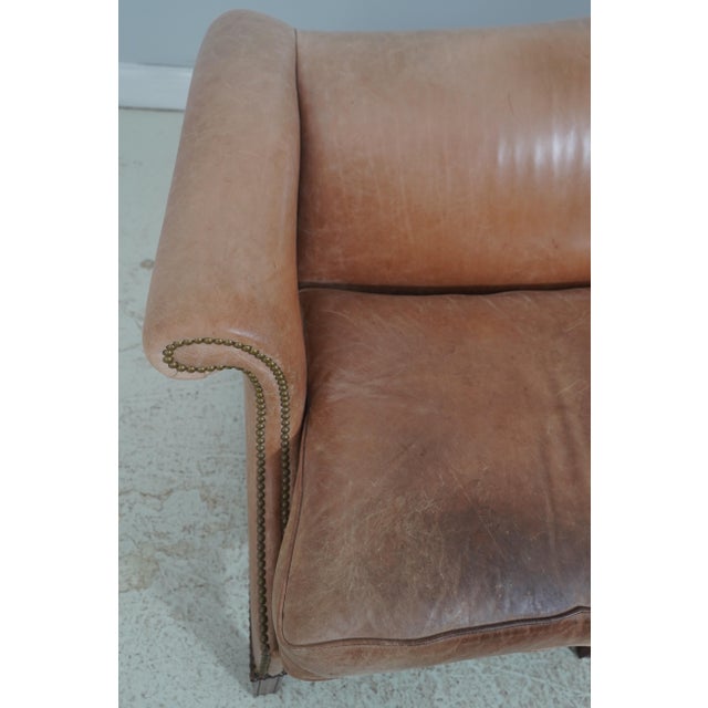 Hickory Chair Co Camelback Leather Sofa For Sale In Philadelphia - Image 6 of 18