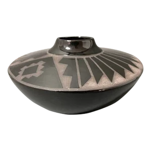 American Blackware Pottery Jar Vase Mata Ortiz Style