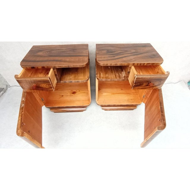 Art Deco Bedside Tables by Jindrich Halabala for Up Závody, 1940s, Set of 2 For Sale - Image 17 of 18