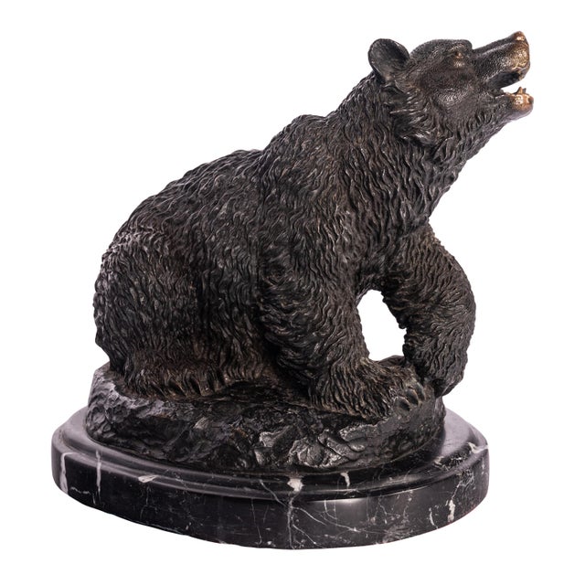 A good antique bronze sculpture of a brown bear after the celebrated French Animalier sculptor Antoine-Louis Barye, circa...