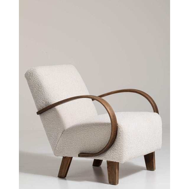 Mid 20th Century Czech Republic Ivory Wood Armchair For Sale - Image 11 of 15