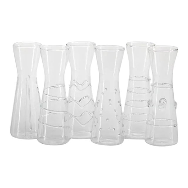 Six Assorted Design Individual Carafes For Sale